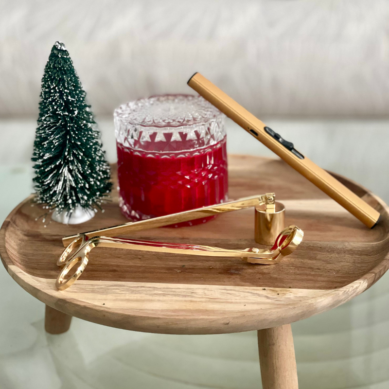 Warm Cinnamon Apple Wood Wick Candle Gift Set