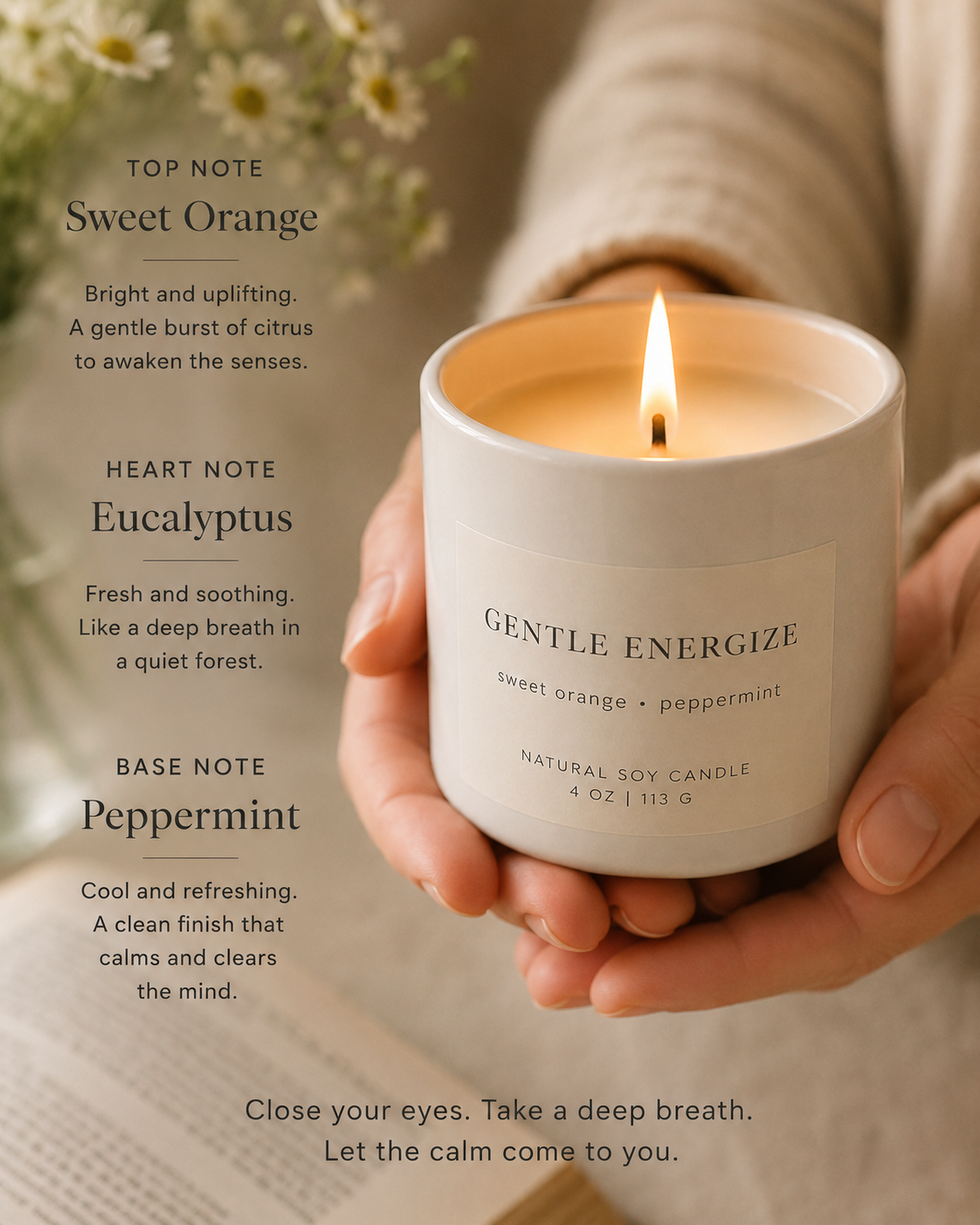 Gentle Energize - Sweet Orange & Peppermint 4oz Candle