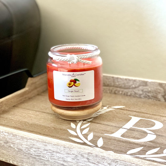 Ginger Peach Soy Candle - Marcella Candles