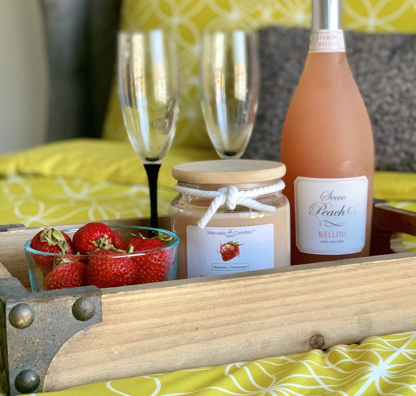 Strawberry Champagne Soy Candle - Marcella Candles