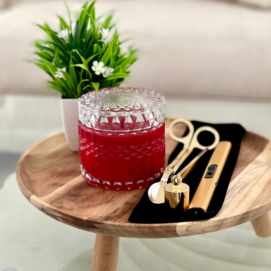 Warm Cinnamon Apple Wood Wick Candle Gift Set