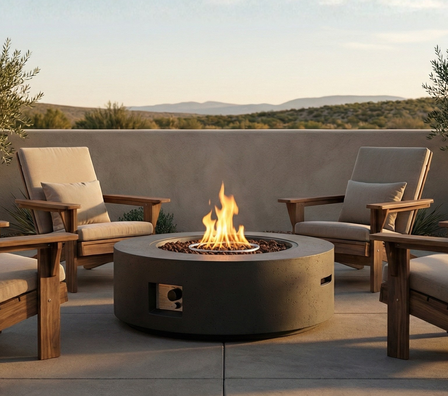 Propane Fire Pit Table – 40" Outdoor Patio Fire Pit with Lid