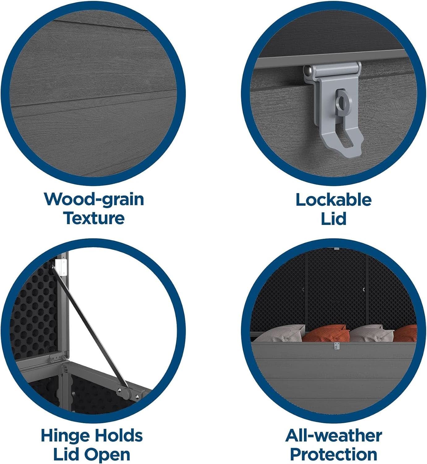 Outdoor Storage Box 180 Gallon – Large Waterproof Deck Box for Patio Furniture Cushions, Pool Supplies & Garden Tools