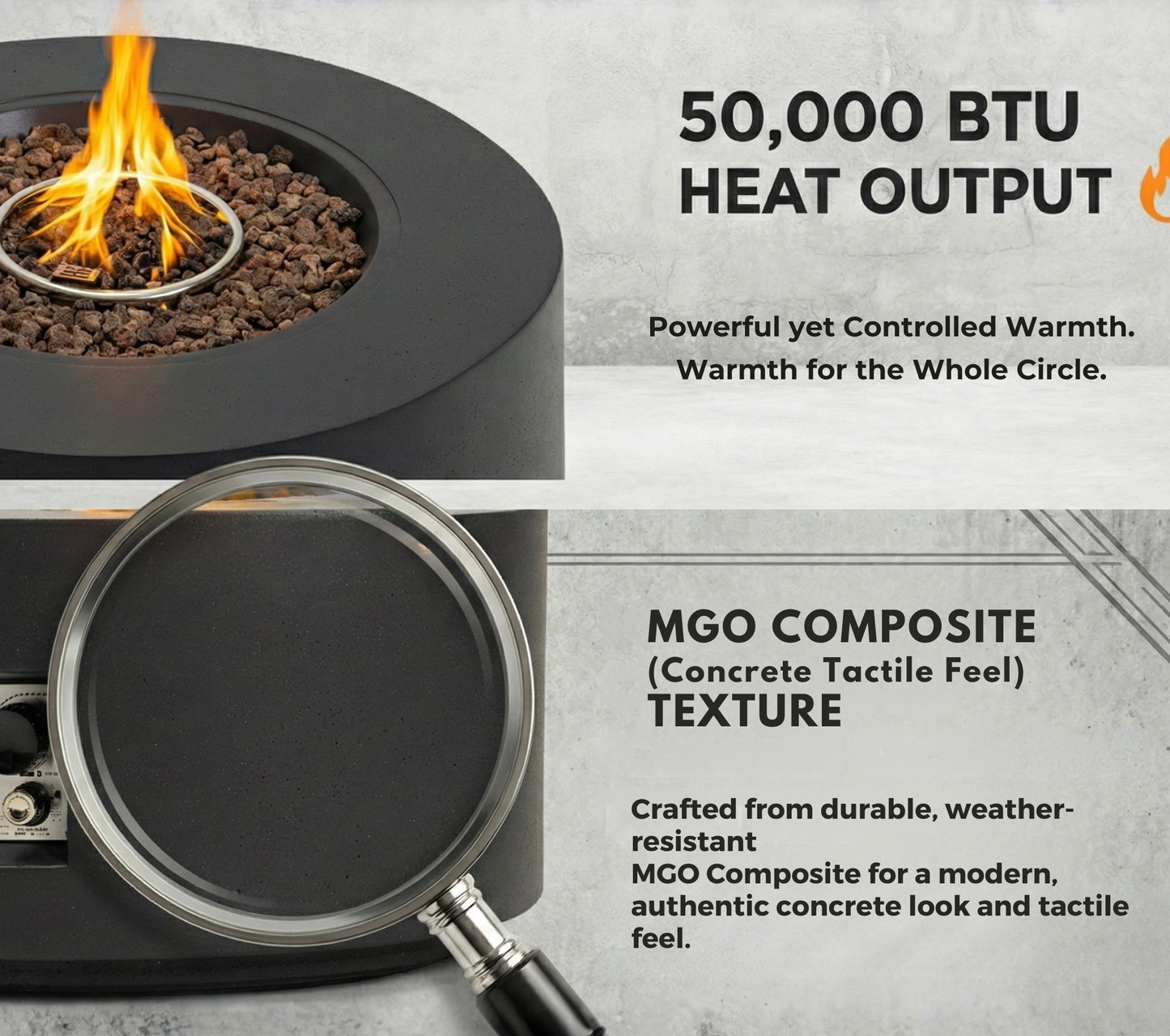 Propane Fire Pit Table – 40" Outdoor Patio Fire Pit with Lid