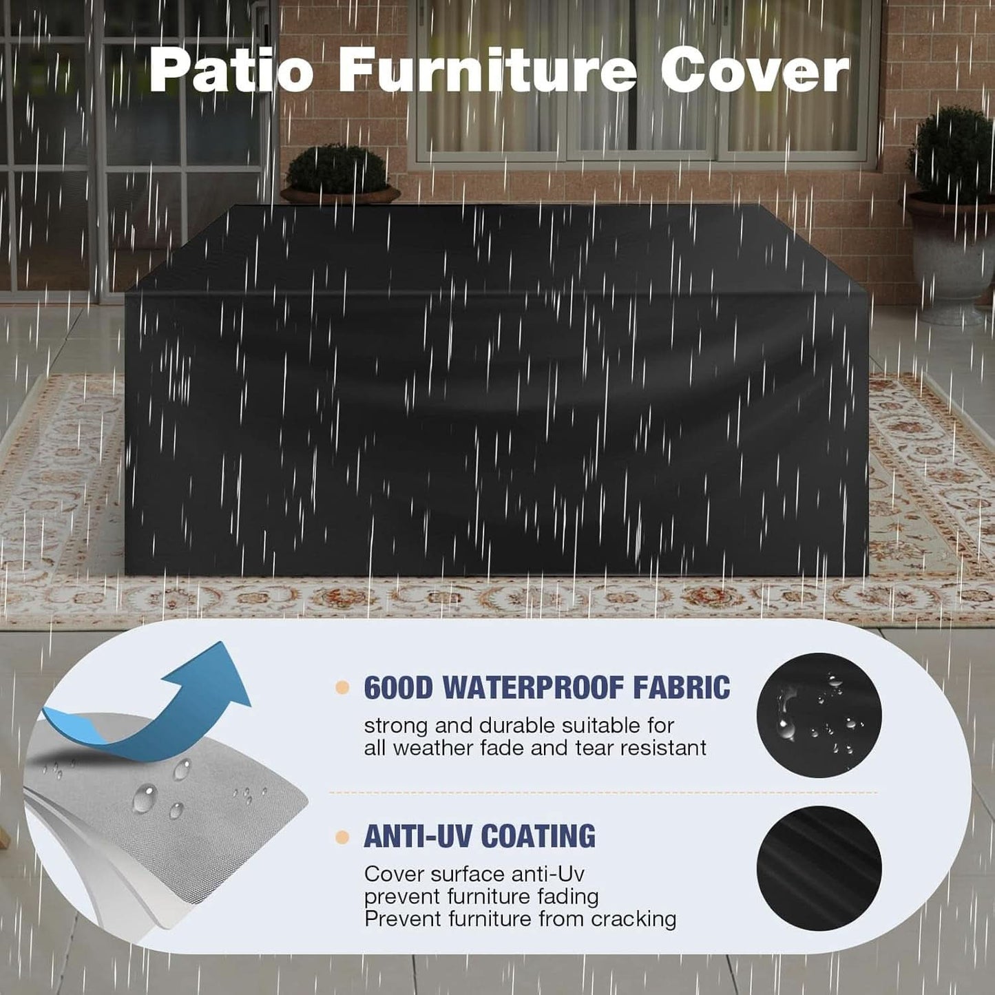 5 Piece Outdoor Patio Furniture Set – Modern Aluminum Conversation Set with Cushioned Sofa & Coffee Table