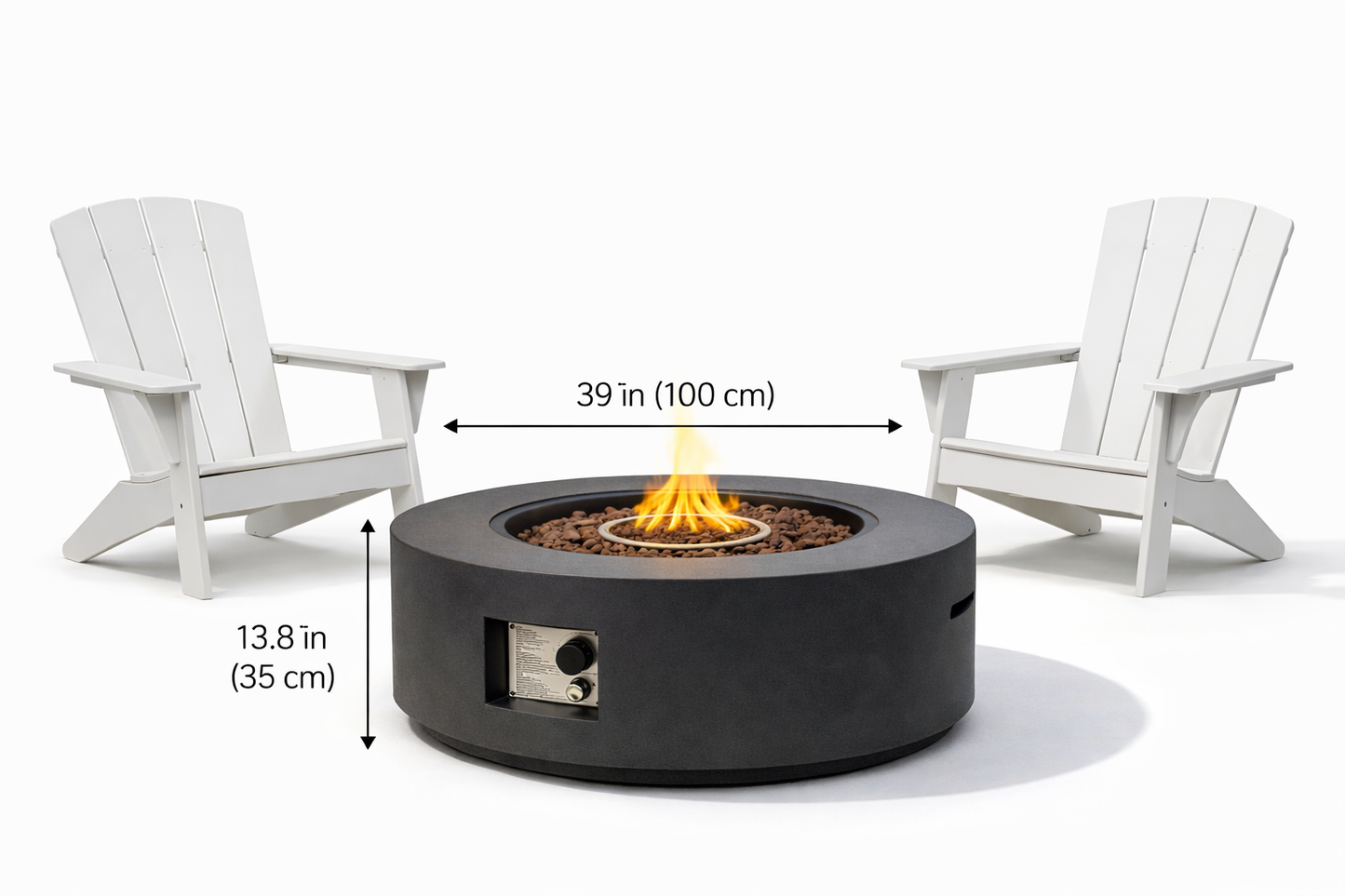 Propane Fire Pit Table – 40" Outdoor Patio Fire Pit with Lid