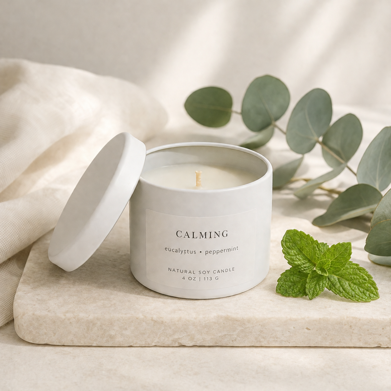Calming - Peppermint & Eucalyptus 4oz Candle