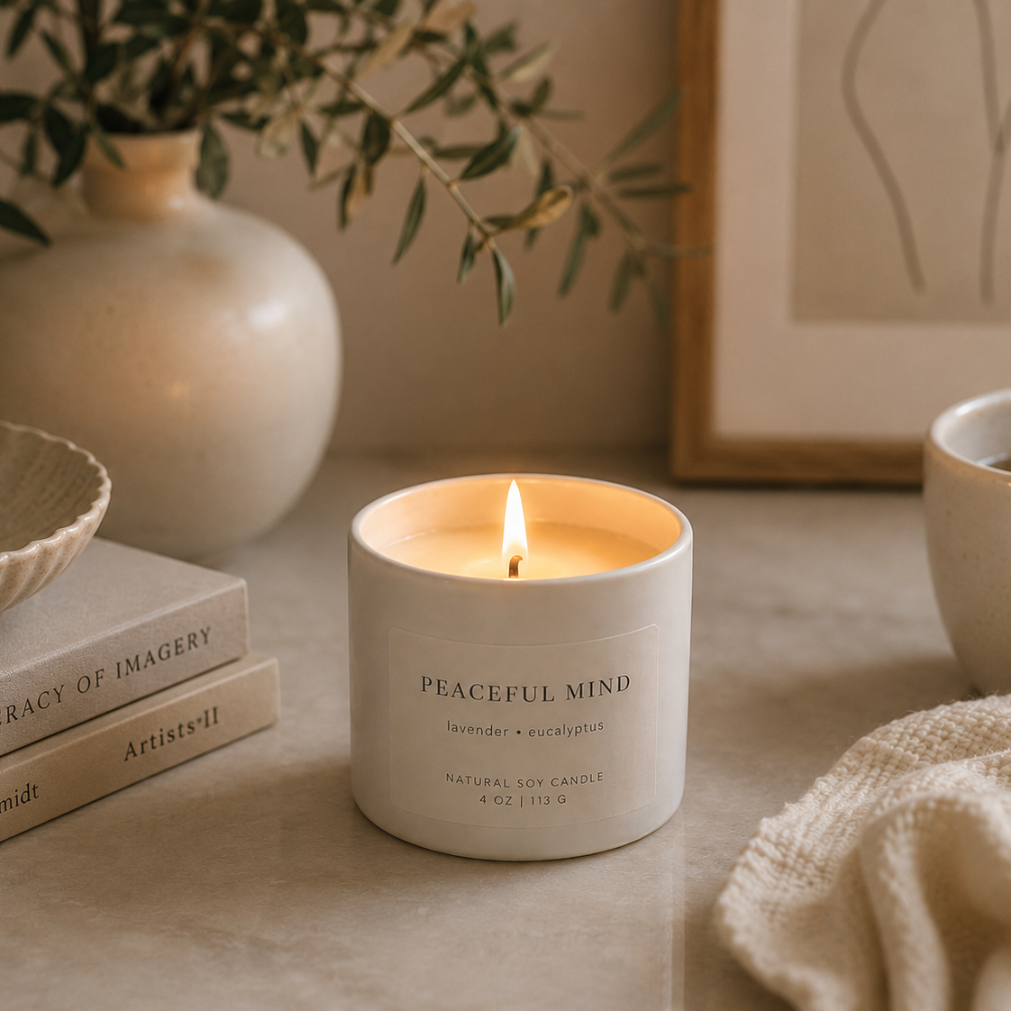Peaceful Mind - Lavender & Eucalyptus 4oz Candle