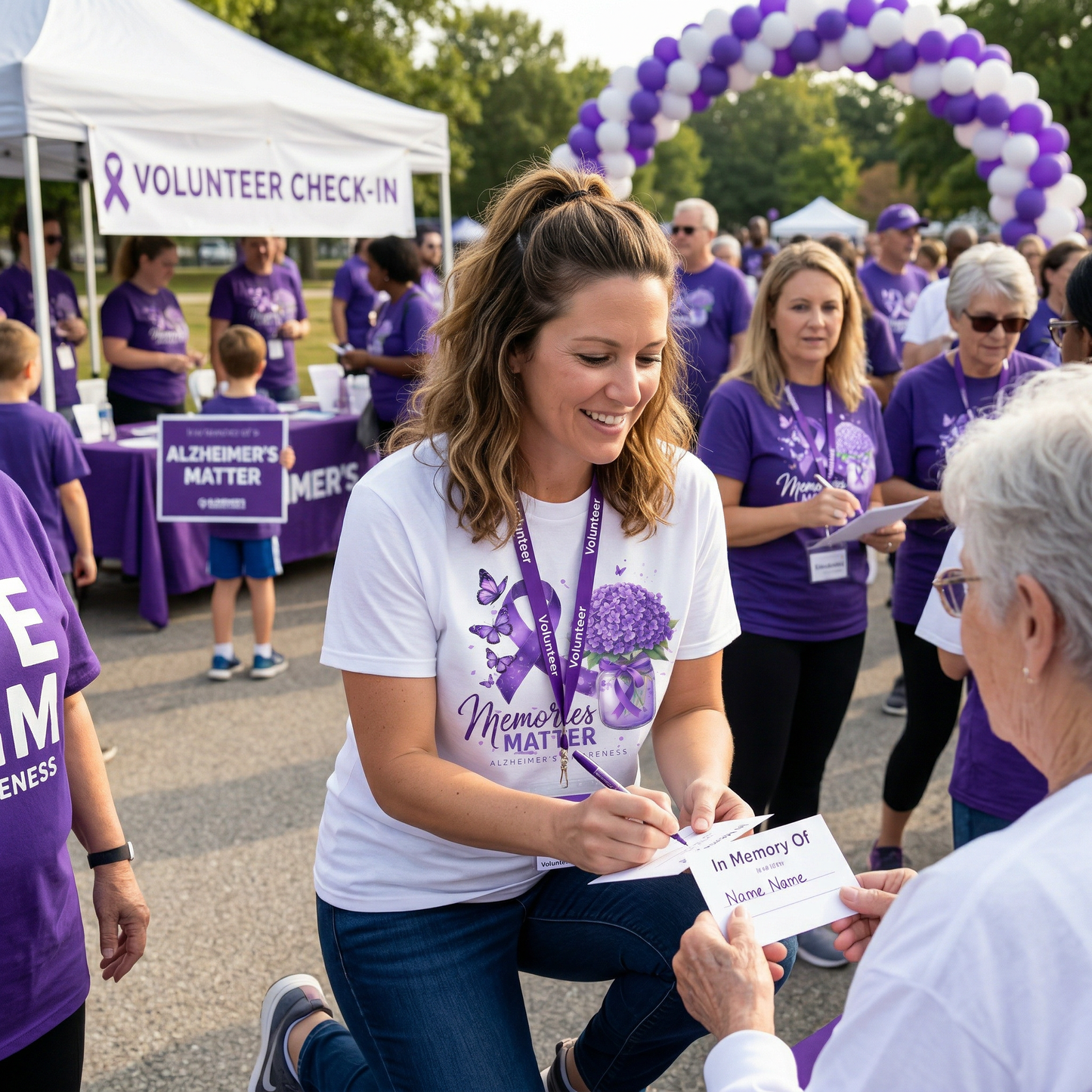 Alzheimer’s Awareness Shirt – Memories Matter Purple Ribbon Soft Cotton Blend Shirt