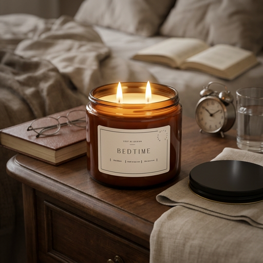 Bedtime Sleep Candle Gift Set – 12oz Lavender Chamomile Soy Candle + Gentle Reset Journal PDF for Stress Relief & Relaxation