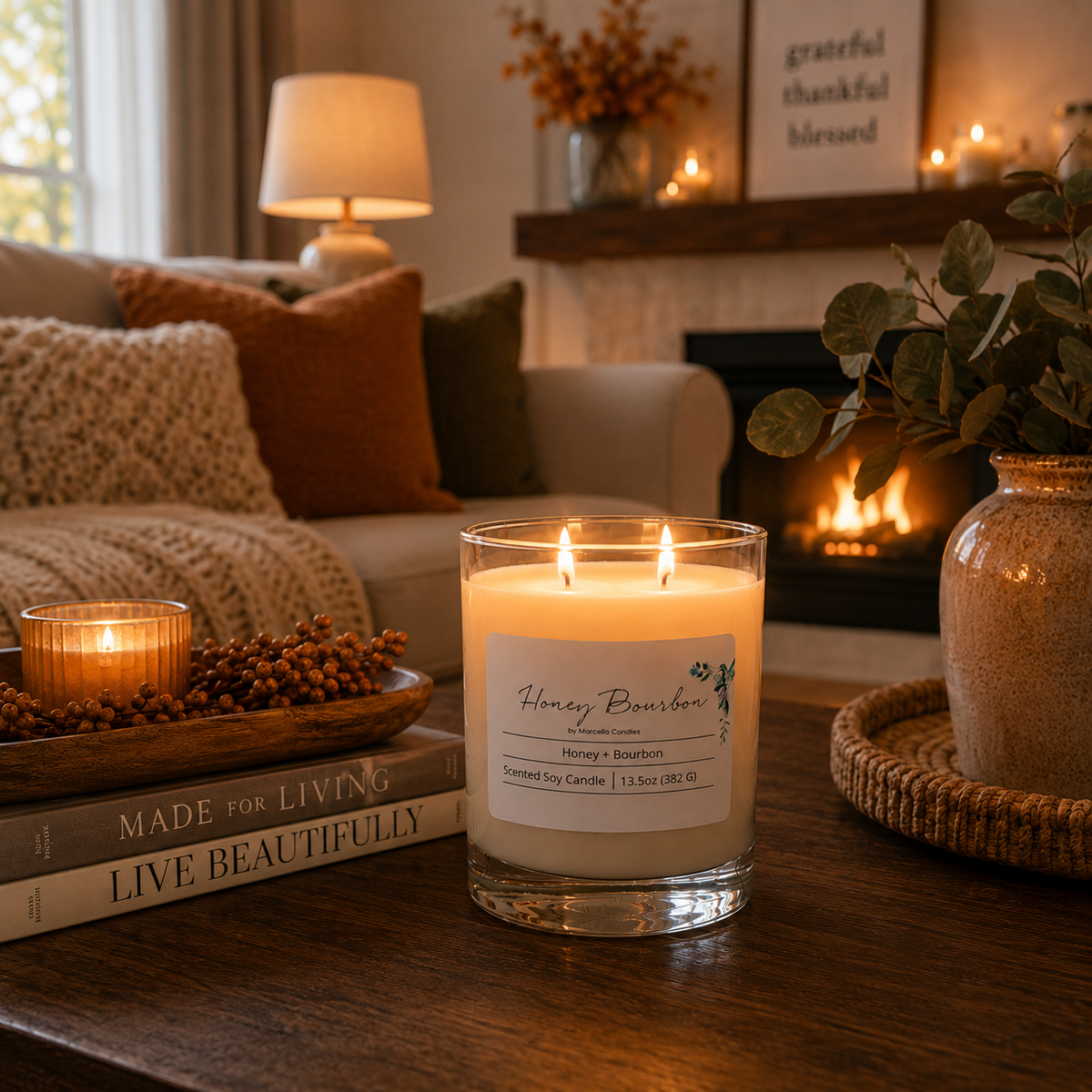 Honey Bourbon 13.5oz Soy Candle