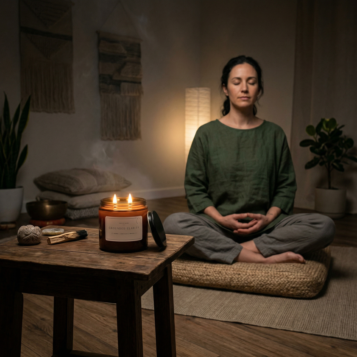 Grounded Clarity - 12oz Palo Santo and Ginger Aromatherapy Candle