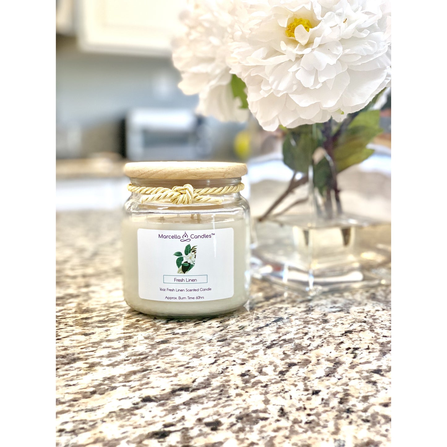 Fresh Linen Soy Candle - Marcella Candles