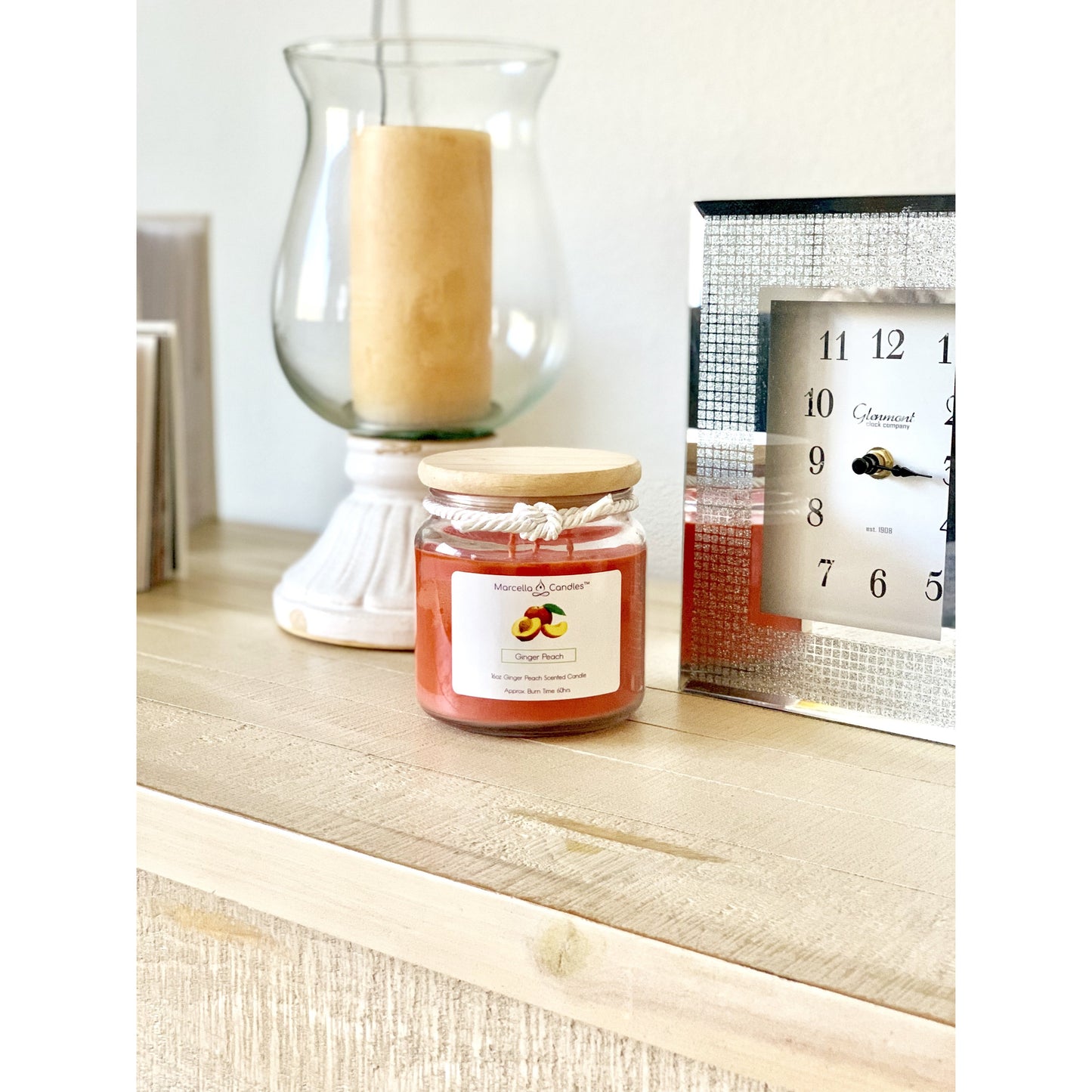 Ginger Peach Soy Candle - Marcella Candles