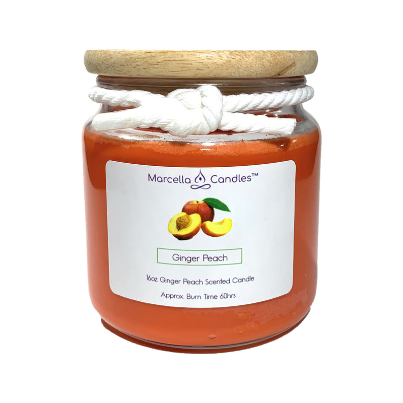 Ginger Peach Soy Candle - Marcella Candles