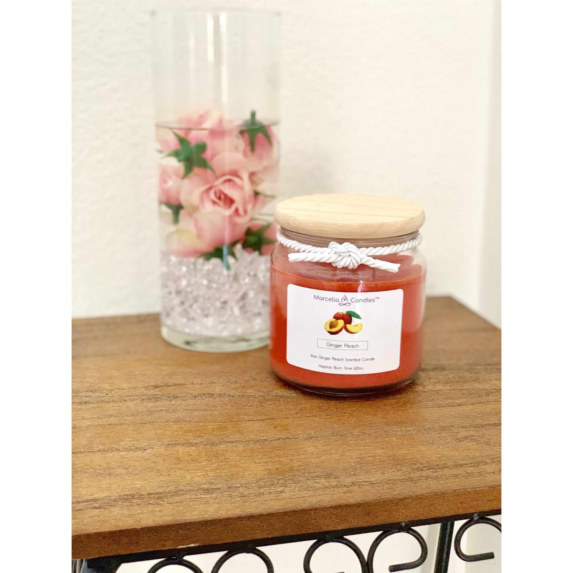 Ginger Peach Soy Candle - Marcella Candles