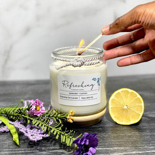 Refreshing Lavender + Lemon Aromatherapy Candle