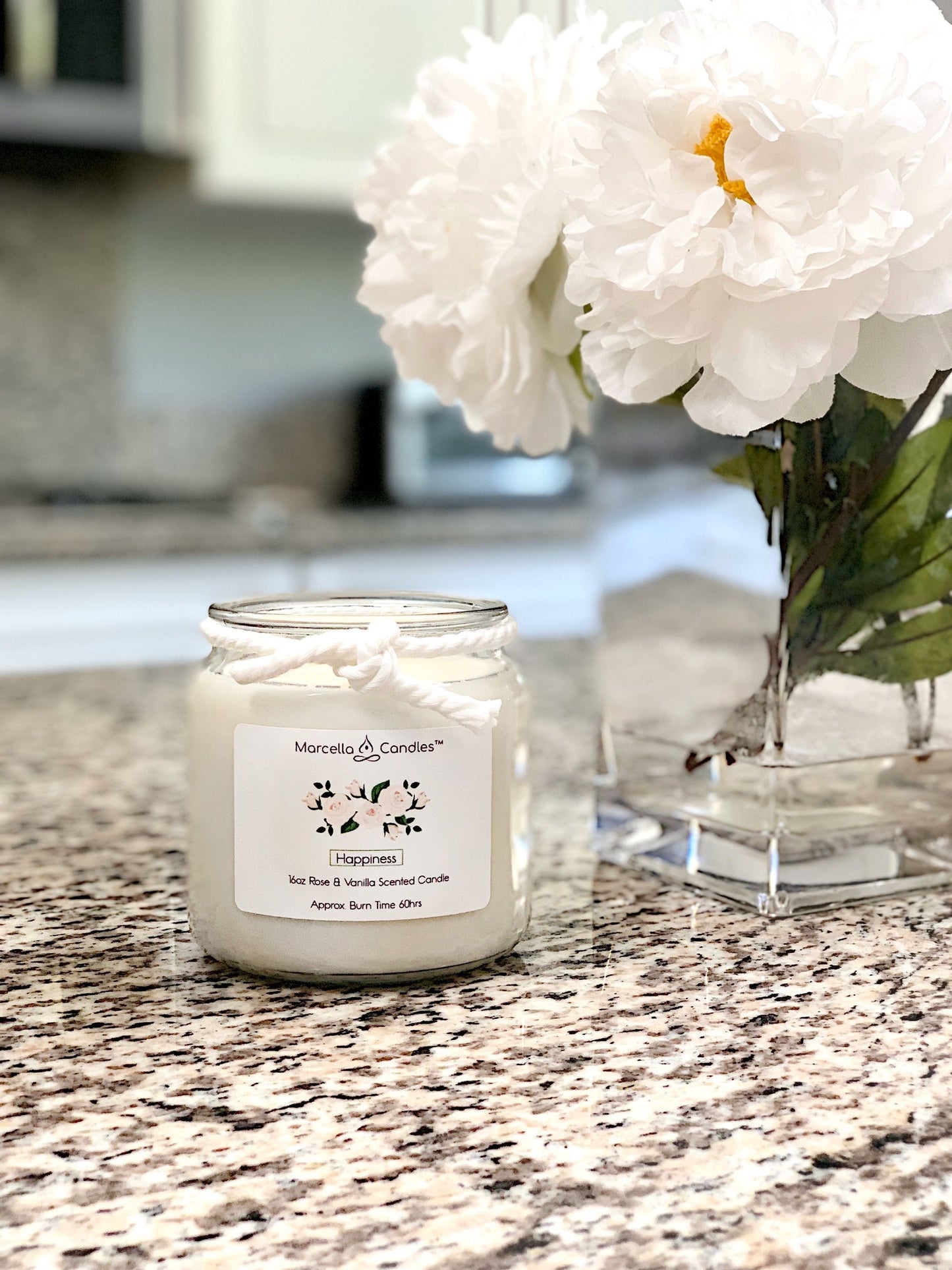 Happiness Rose + Vanilla Soy Candle