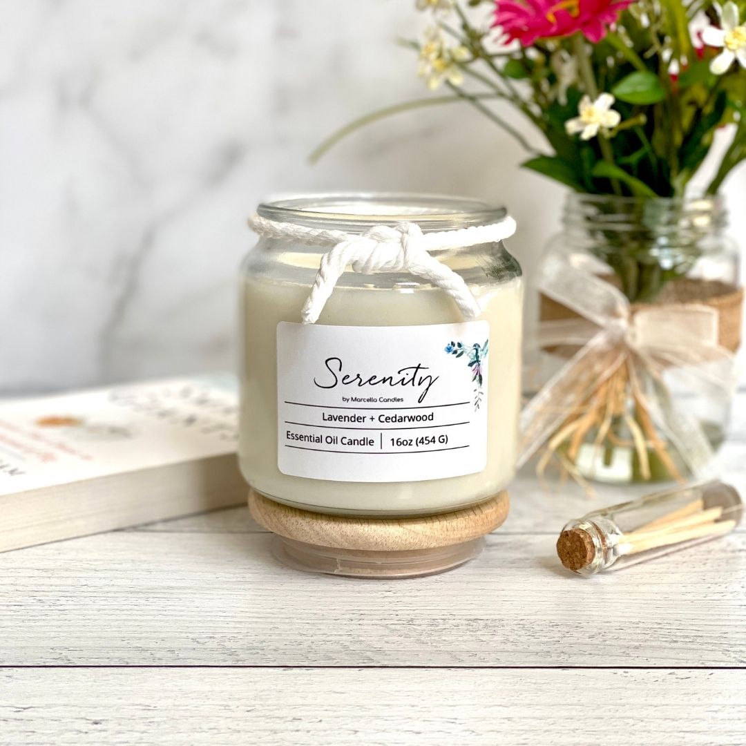 Serenity Lavender + Cedarwood Aromatherapy Candle