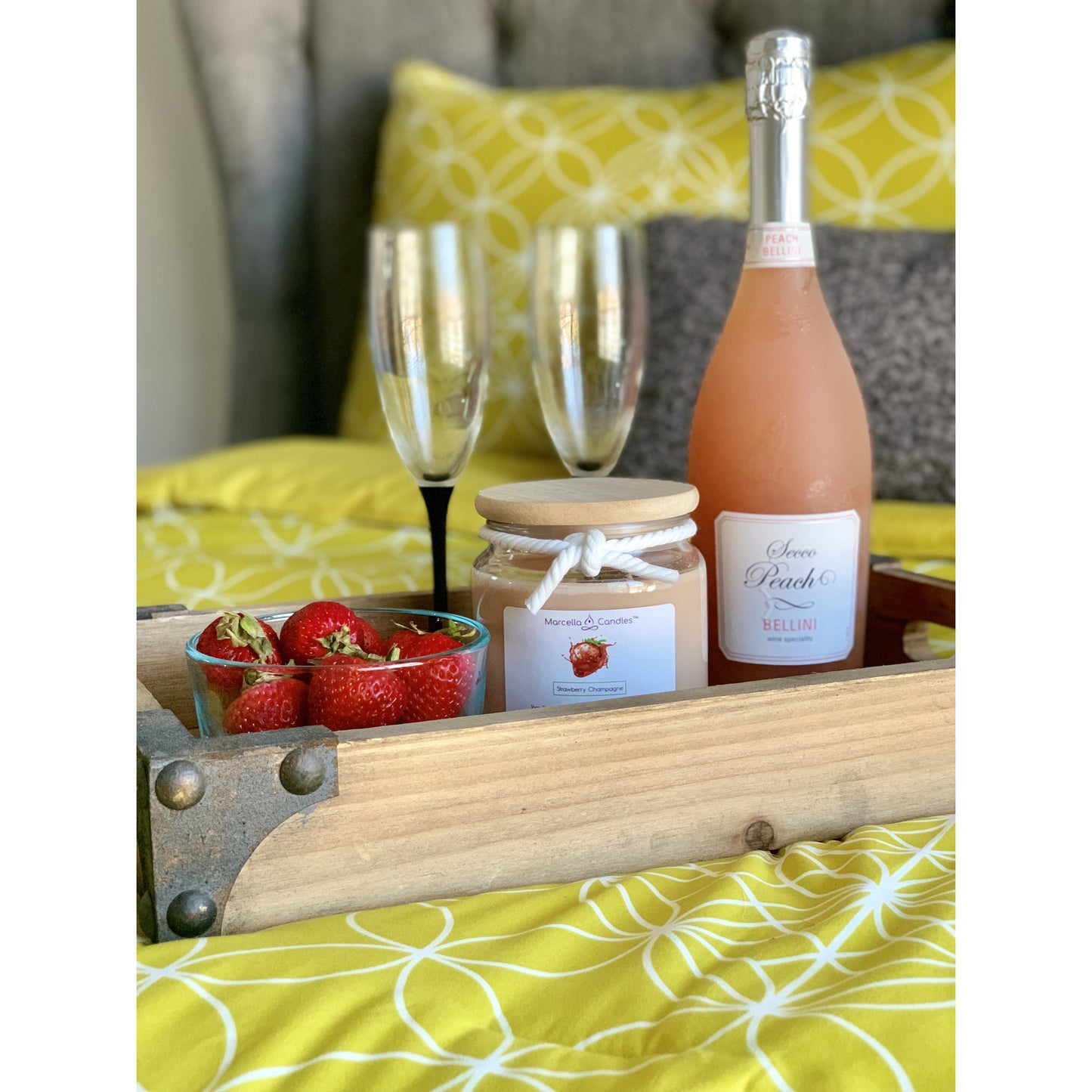 Strawberry Champagne Soy Candle - Marcella Candles